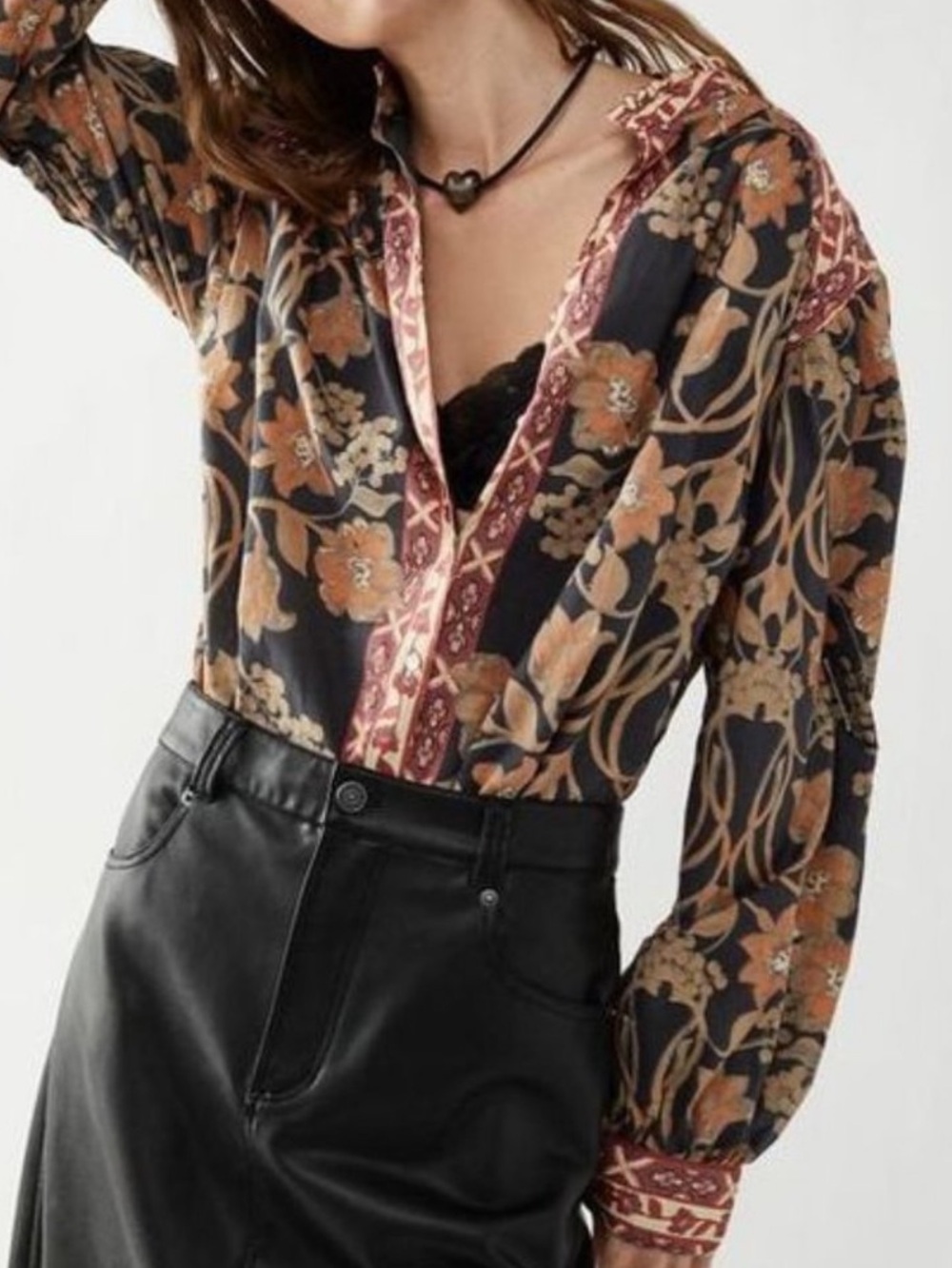 Free People Floral Gardens Tunic Top size Large NWT